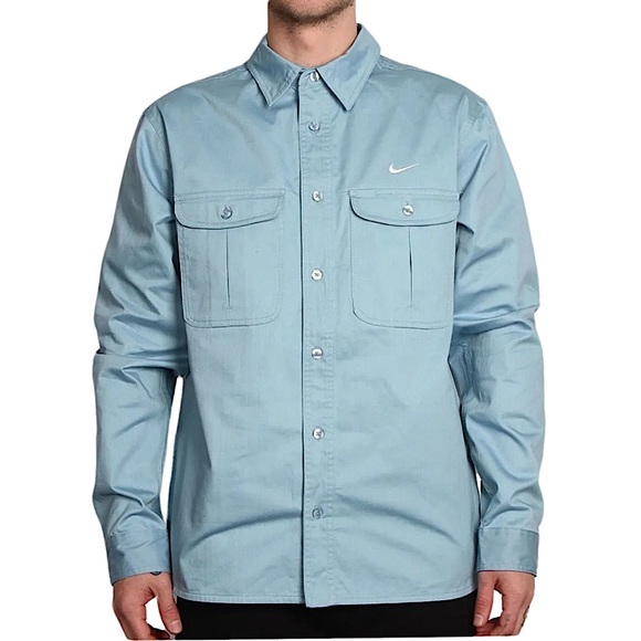 Nike SB Woven Skate Long-Sleeve Button Up DQ6287-494 - Picture 2 of 10